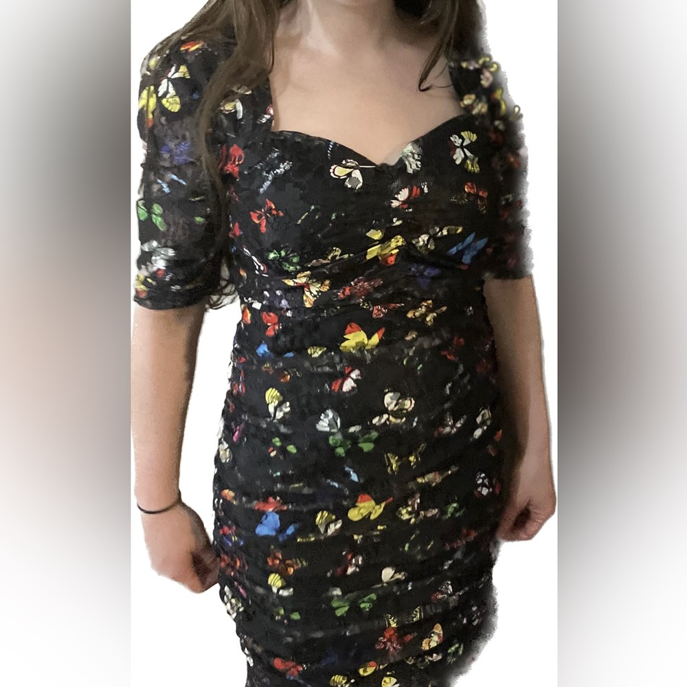 size Small US(4) velvet textured butterfly dress